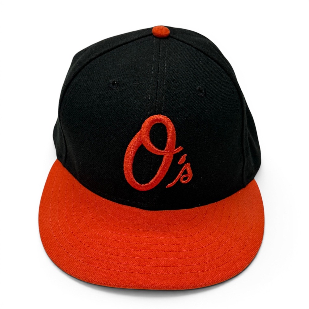 New Era 59FIFTY Baltimore Orioles Hat Mens 7 1/2 Black Orange MLB Fitted Cap USA
